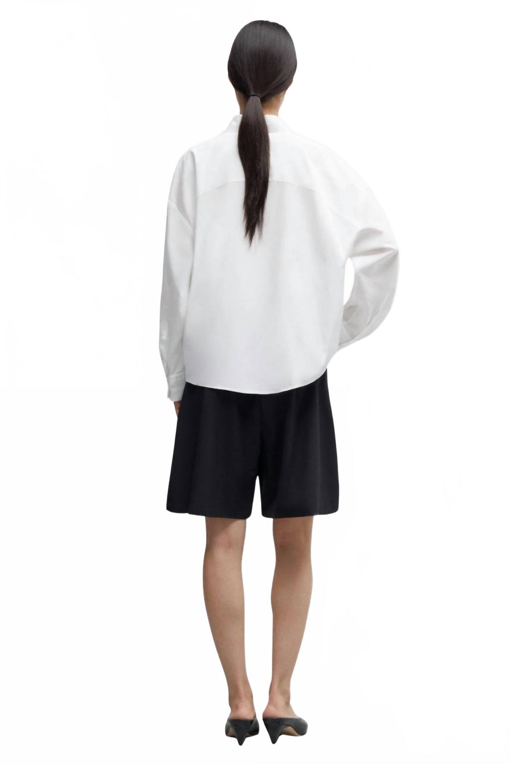 Lace Button Down Shirt In White