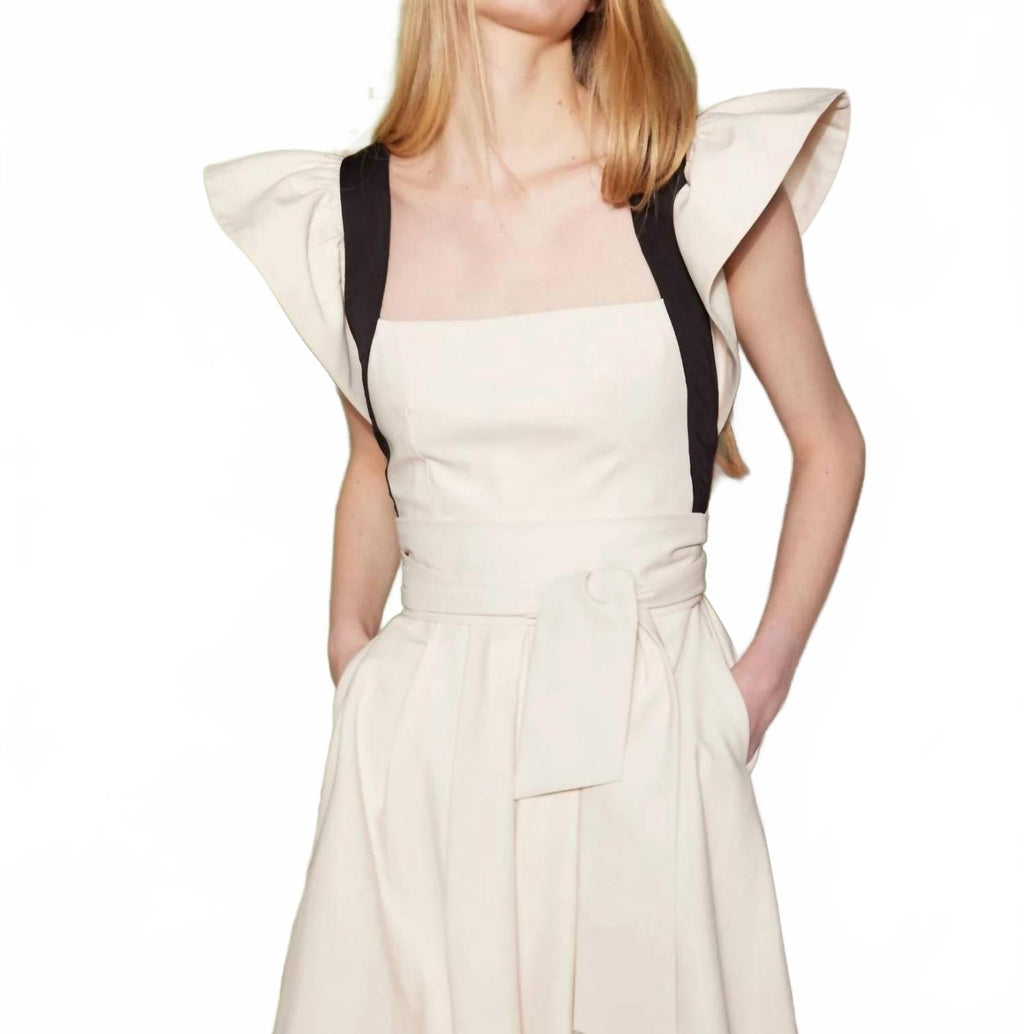 Loreto Midi Dress In Beige