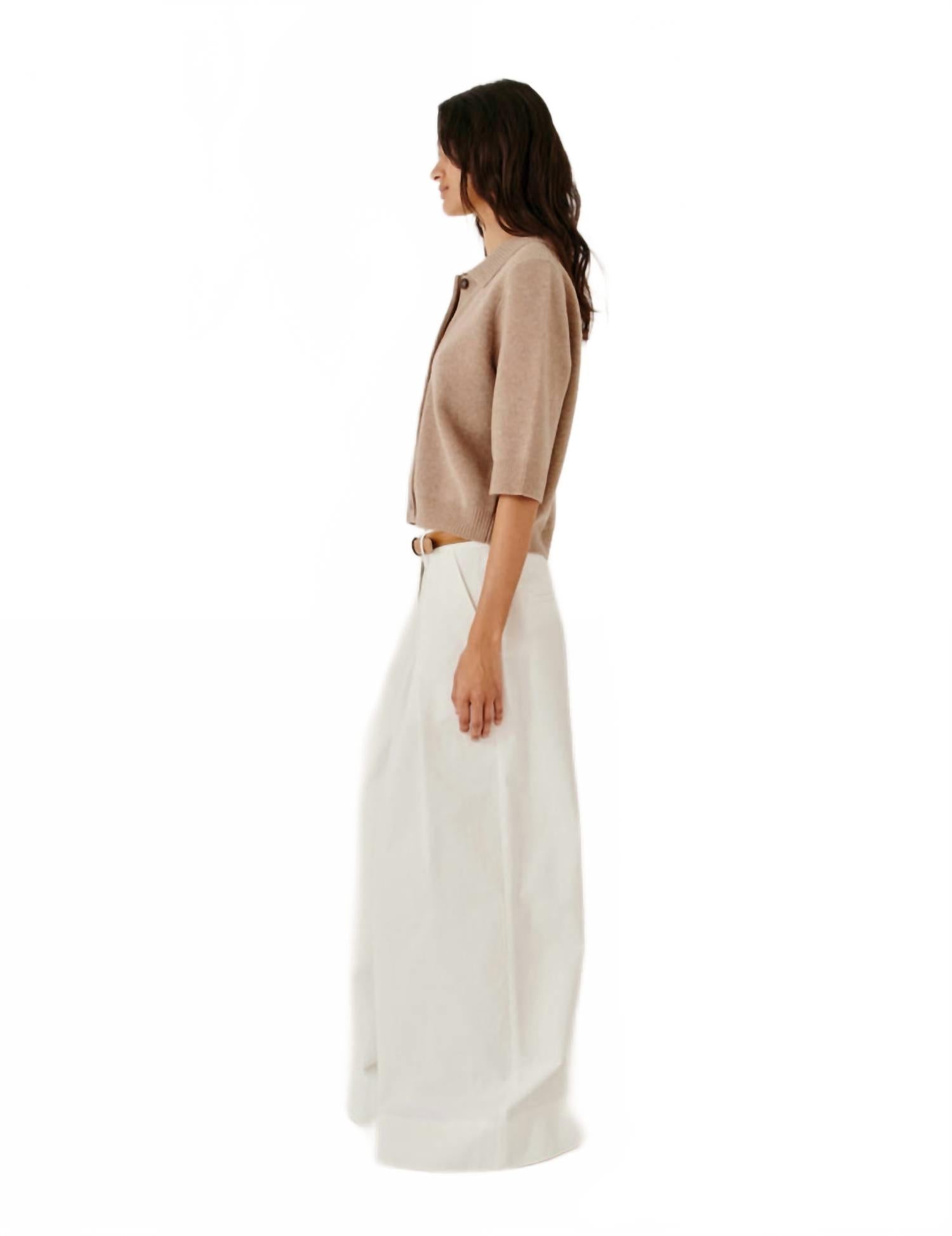 Como Cropped Cardigan In Truffle