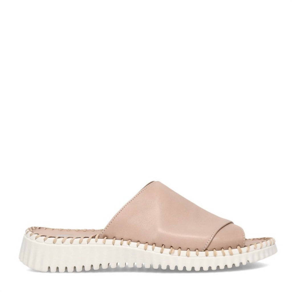 Women's Gloria Leather Slide Sandal In Taupe