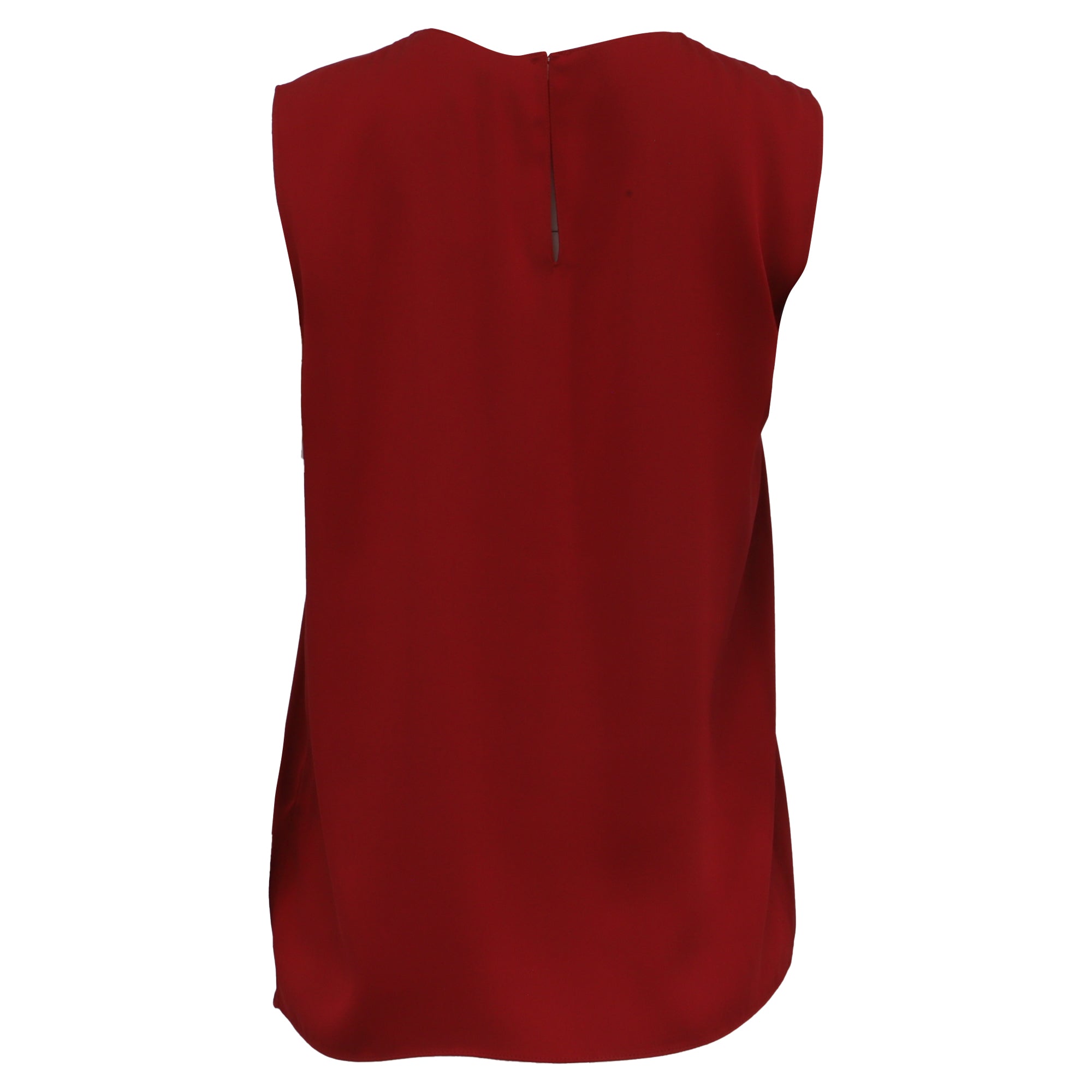 Theory Sleeveless Tank Top in Burgundy Silk