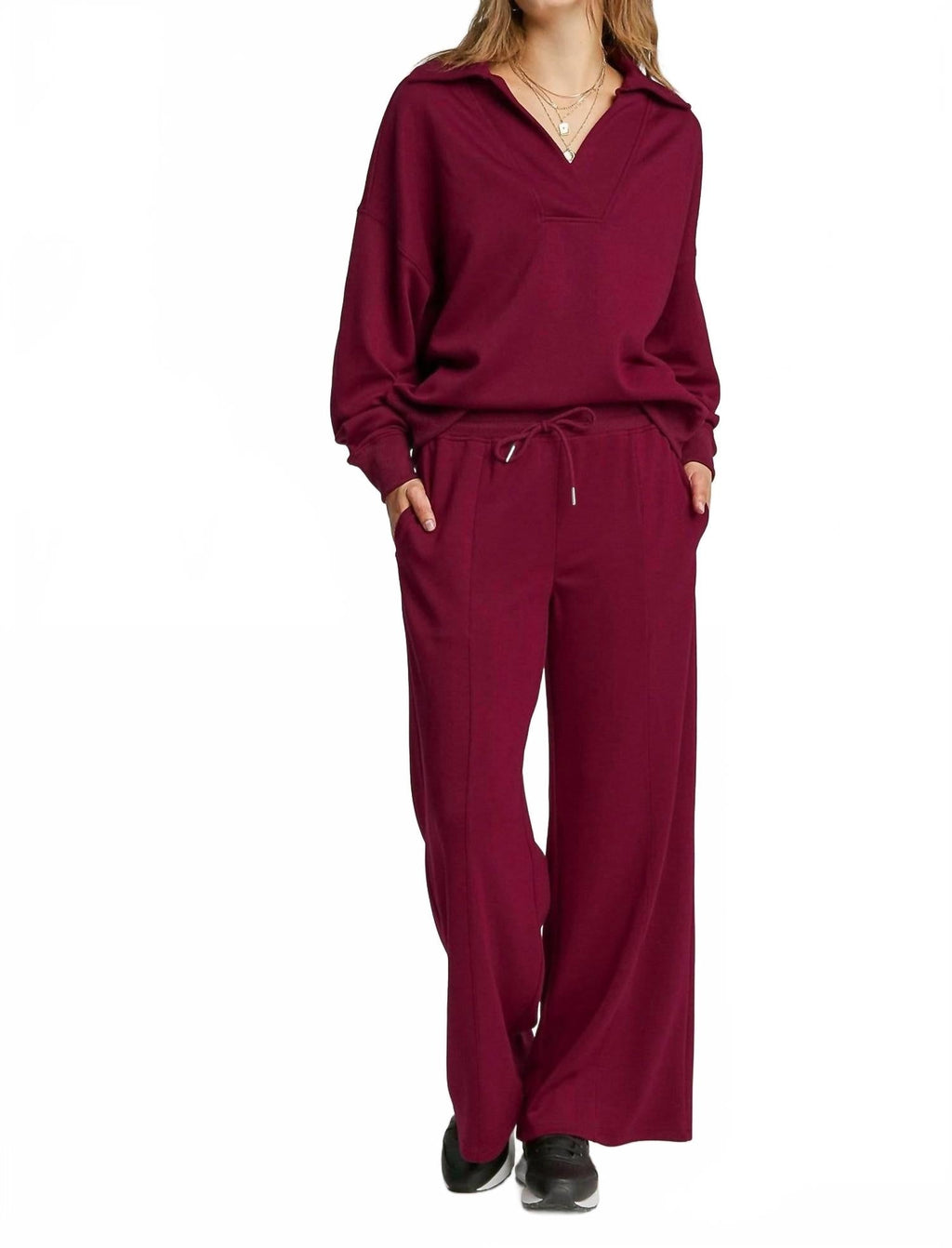 Neoknit Pull-On Sweatpants In Merlot