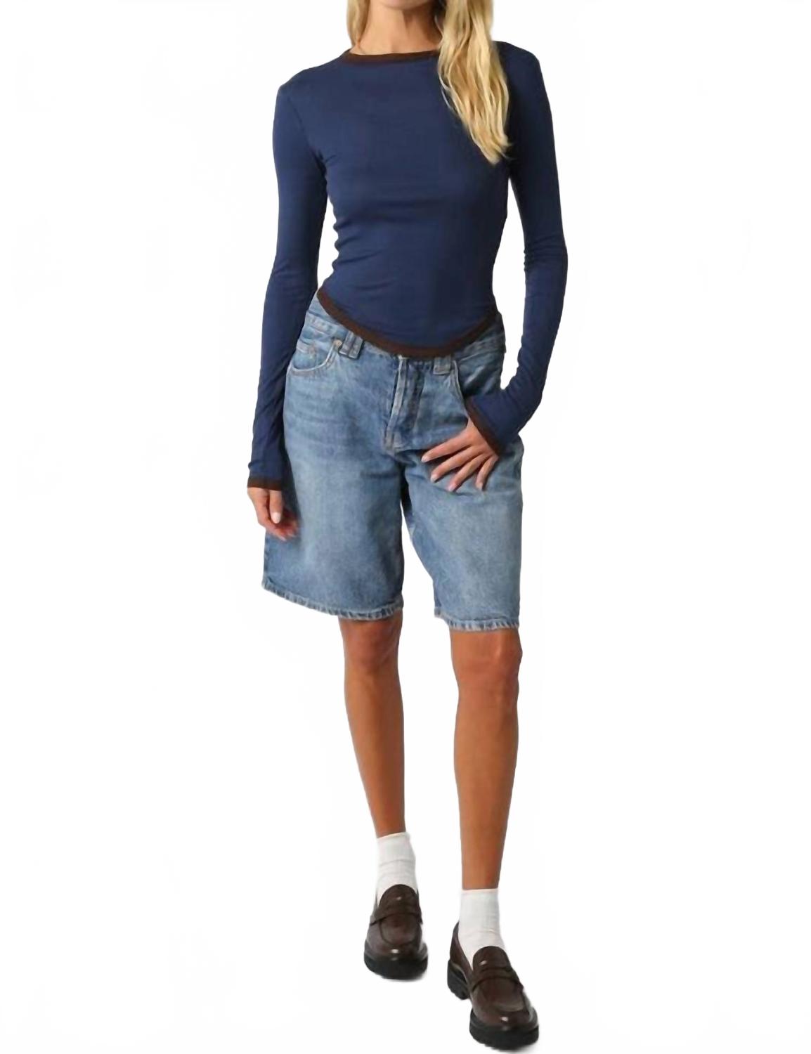 Kendall Long Sleeve Top In Blue