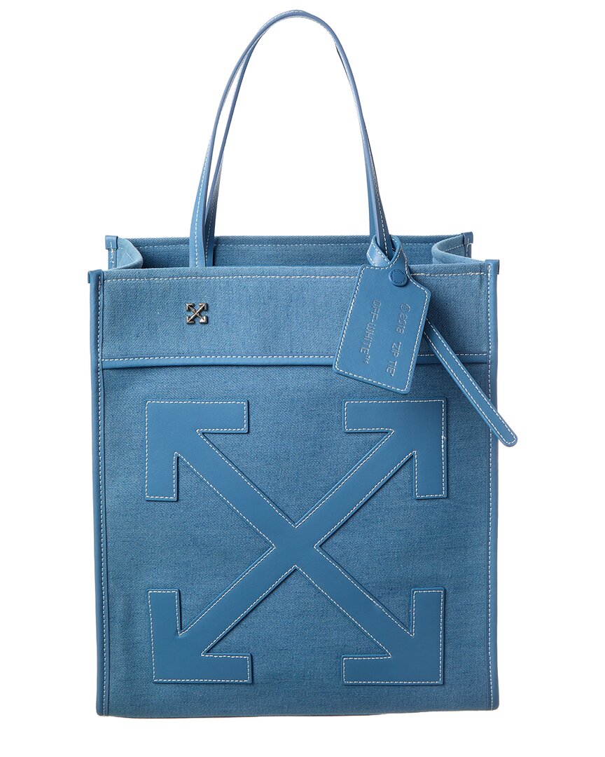 Off-White Boxy Large Canvas & Leather Tote
