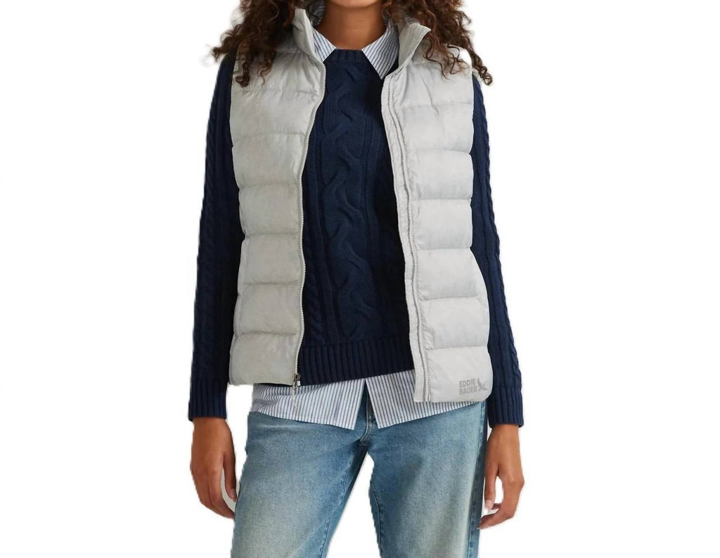Cirruslite 650Fp Down Zip Up Puffer Vest In Gray