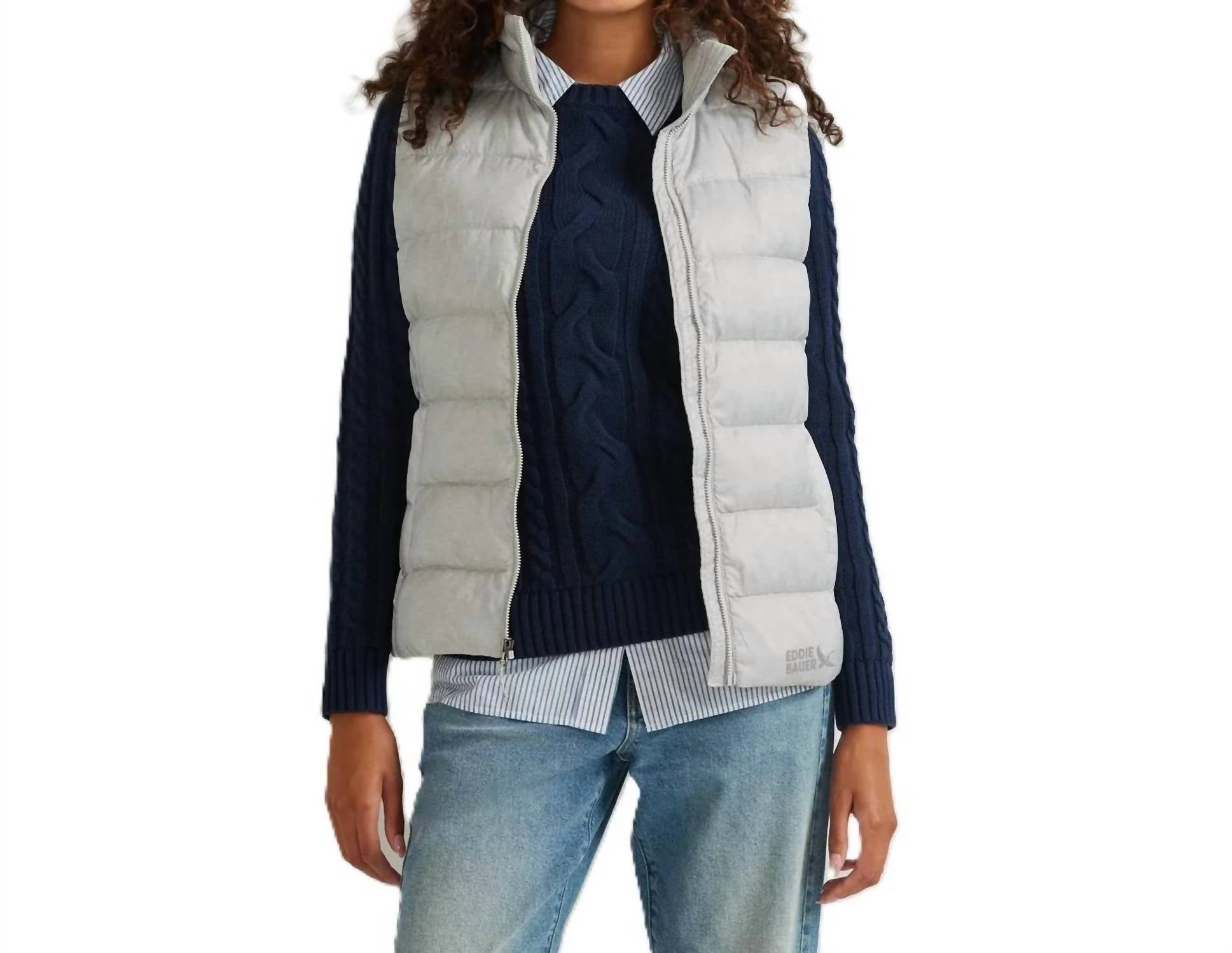 Cirruslite 650Fp Down Zip Up Puffer Vest In Gray