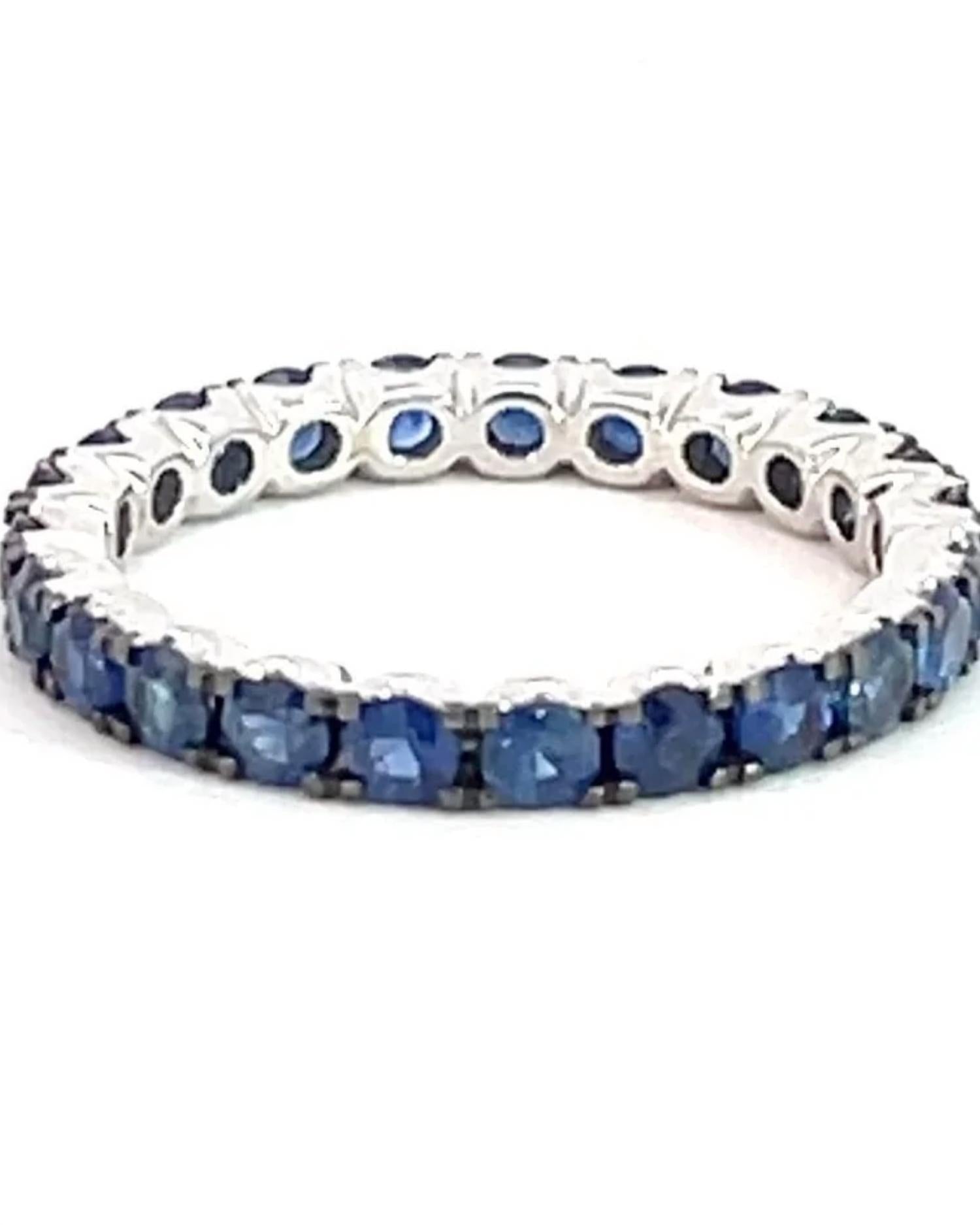 Women's Sapphire Stacking Ring In Blue & White Gold