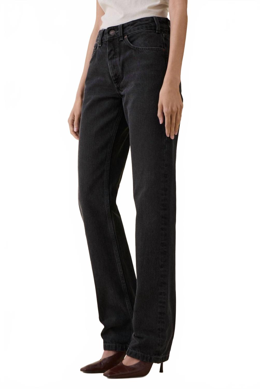 Sisli Mid Rise Straight Leg Jeans In Black