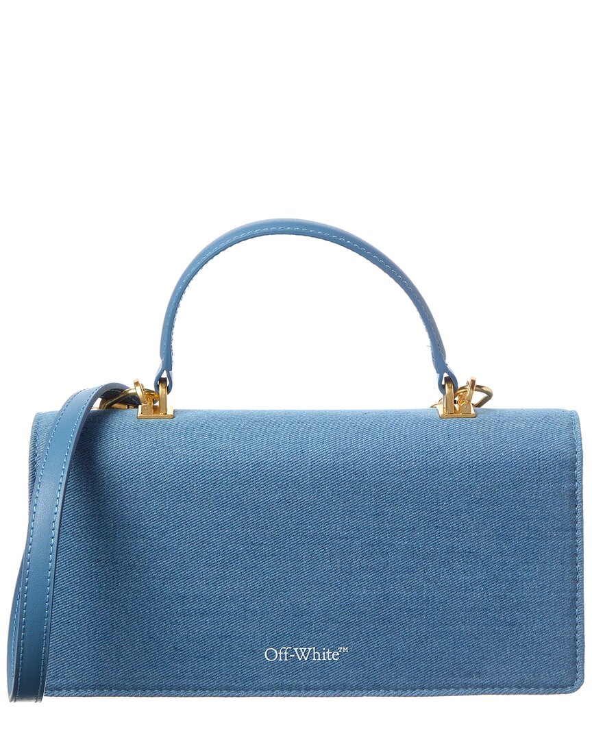 Off-White Jitney Denim & Leather Shoulder Bag