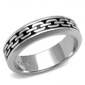 High polished (no plating) Stainless Steel Ring with Epoxy in Jet