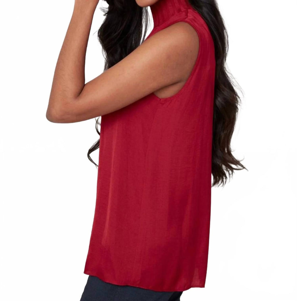 Sleeveless Mock Neck Top In Porto