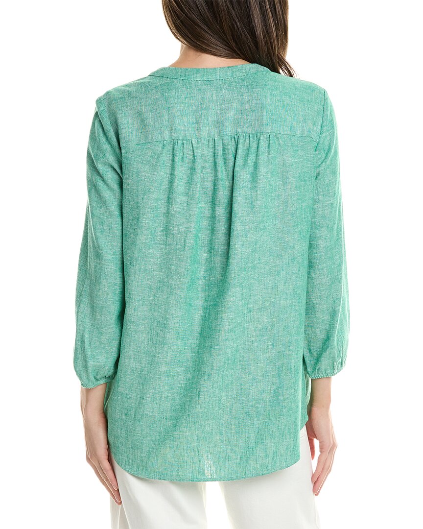 Jones New York V-Neck Pleat Front Linen-Blend Tunic