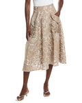 Gracia Organza Flocked Velvet Print Skirt