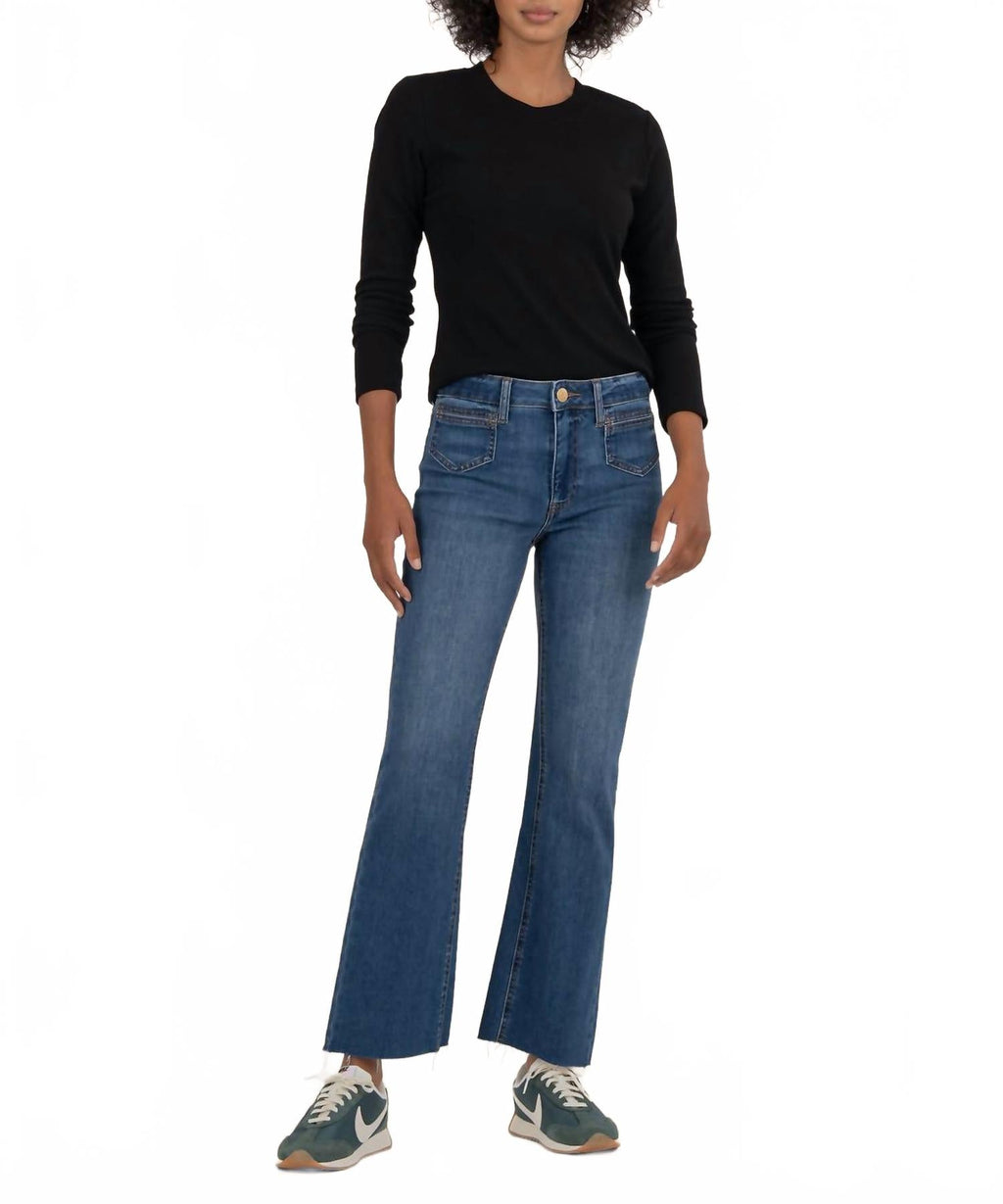 Kelsey High Rise Ankle Flare Jeans In Unbreakable