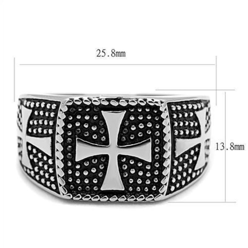 High polished (no plating) Stainless Steel Ring with Epoxy in Jet