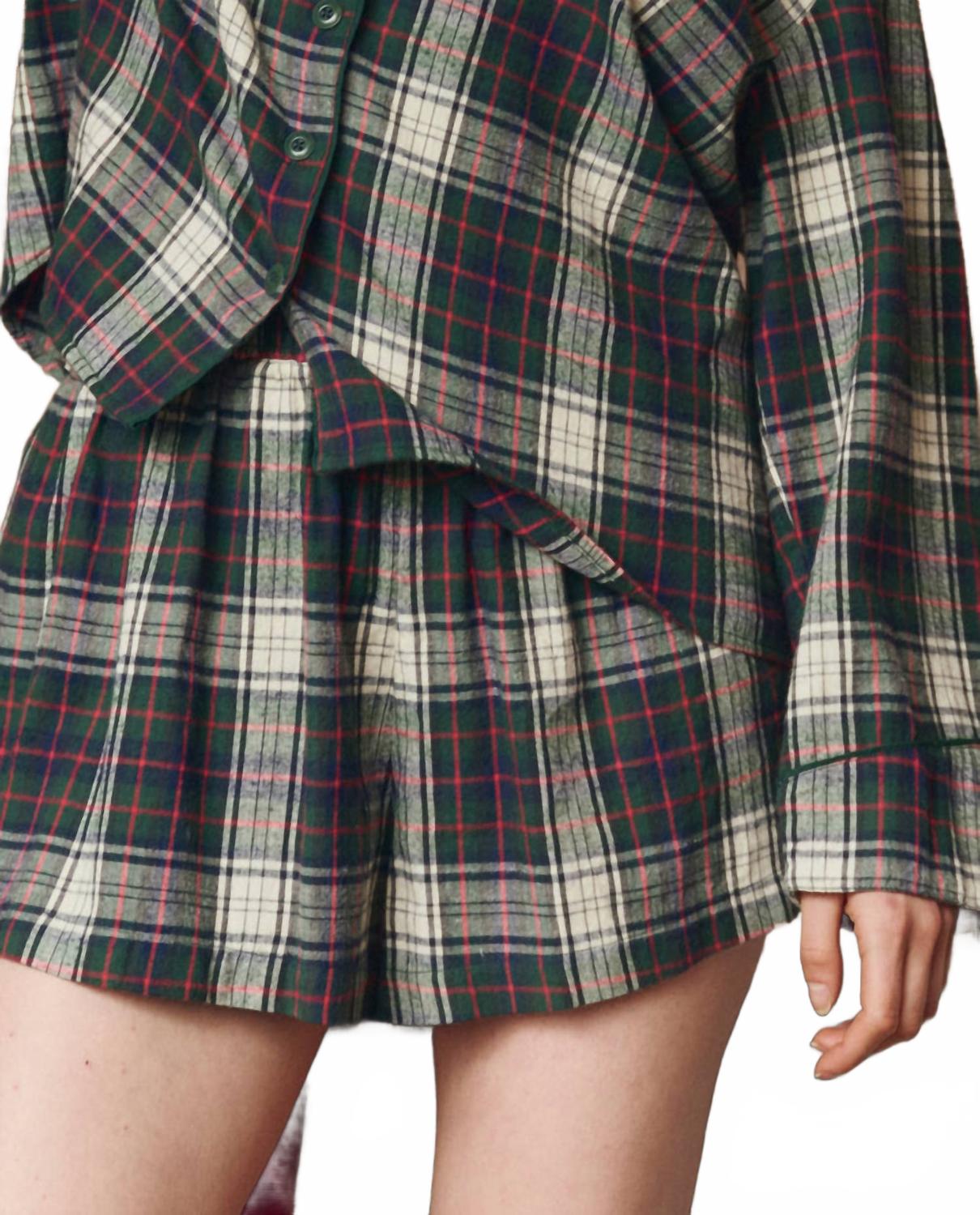 The Flannel Pajama Top In Pine Lodge Plaid