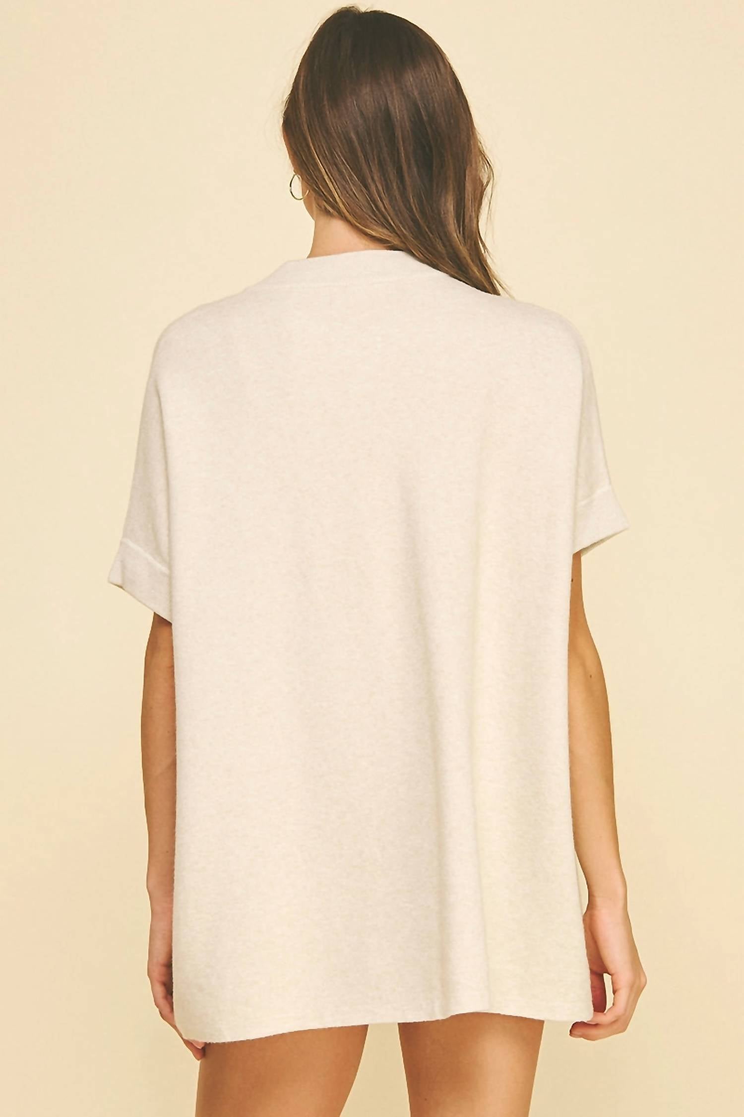 Open Front Knit Cape Cardigan In Cream