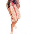 Button Up Dress In Pink And Orange