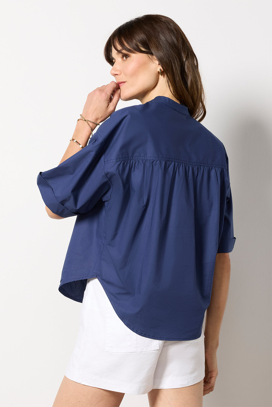 Women's Relaxed Short Sleeve Popover Top