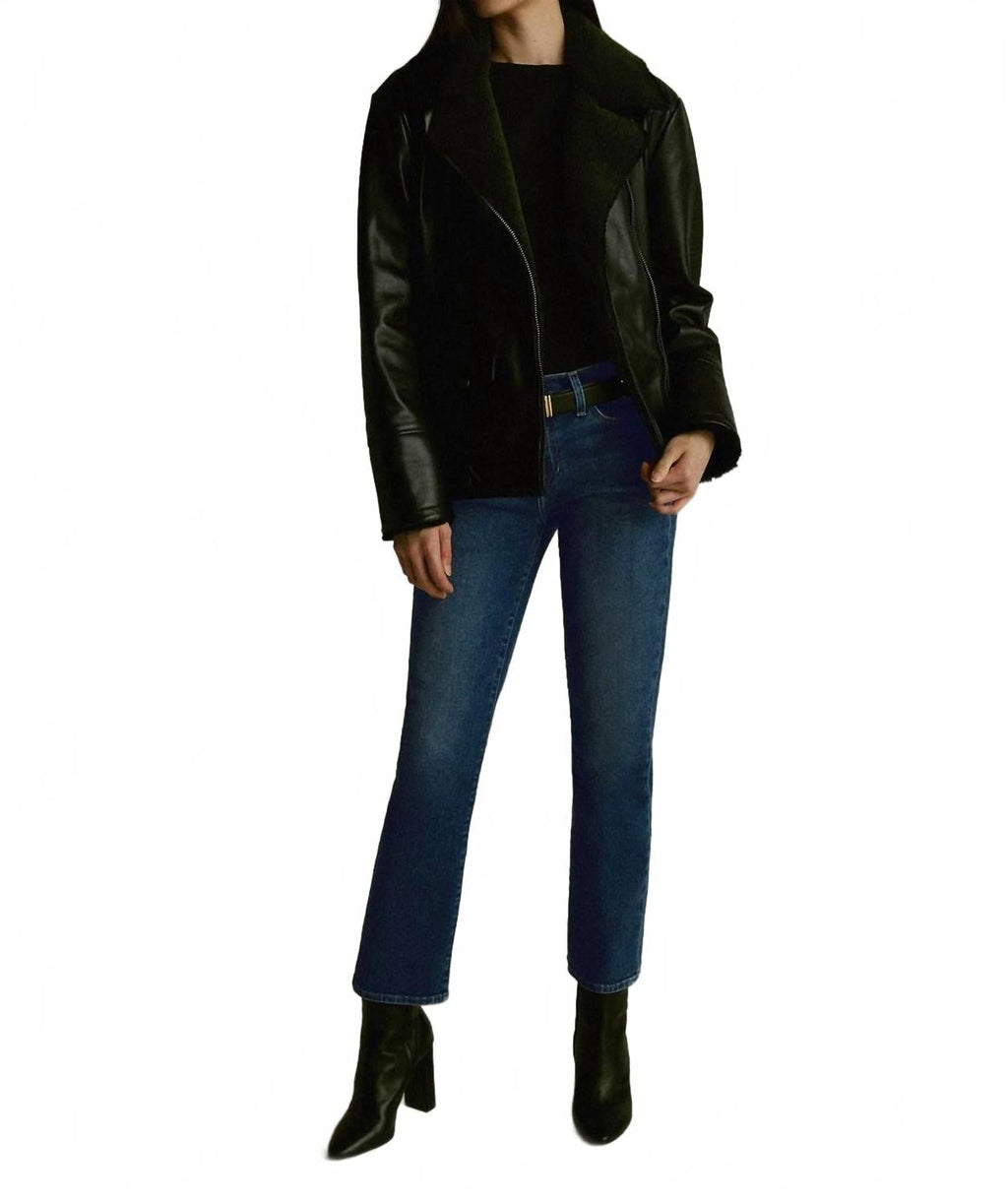 Lara Mid Rise Cigarette Ankle Jeans In Blue