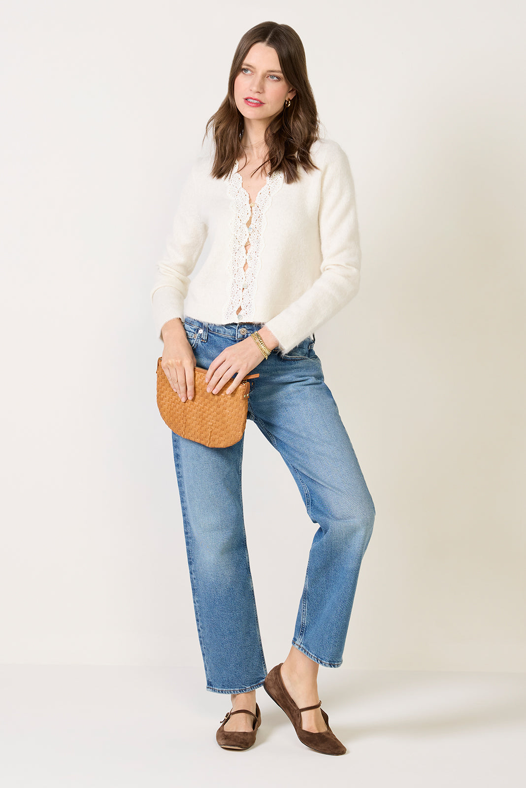 Women's Mer Lace Trim Cardigan