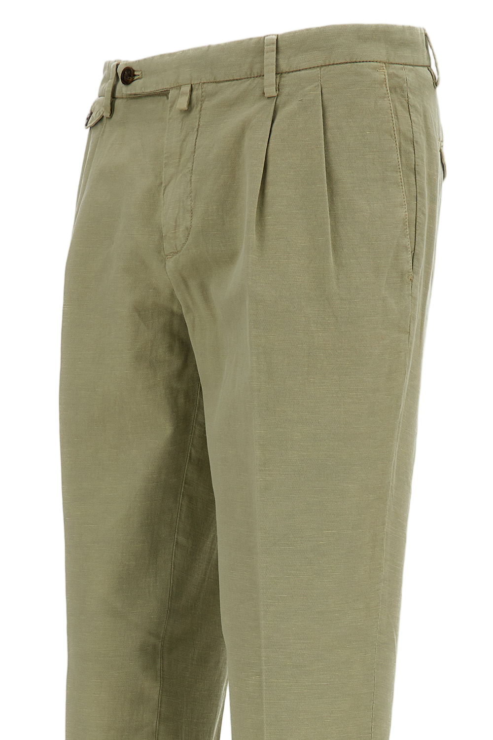 Green Slim Distressed Trousers