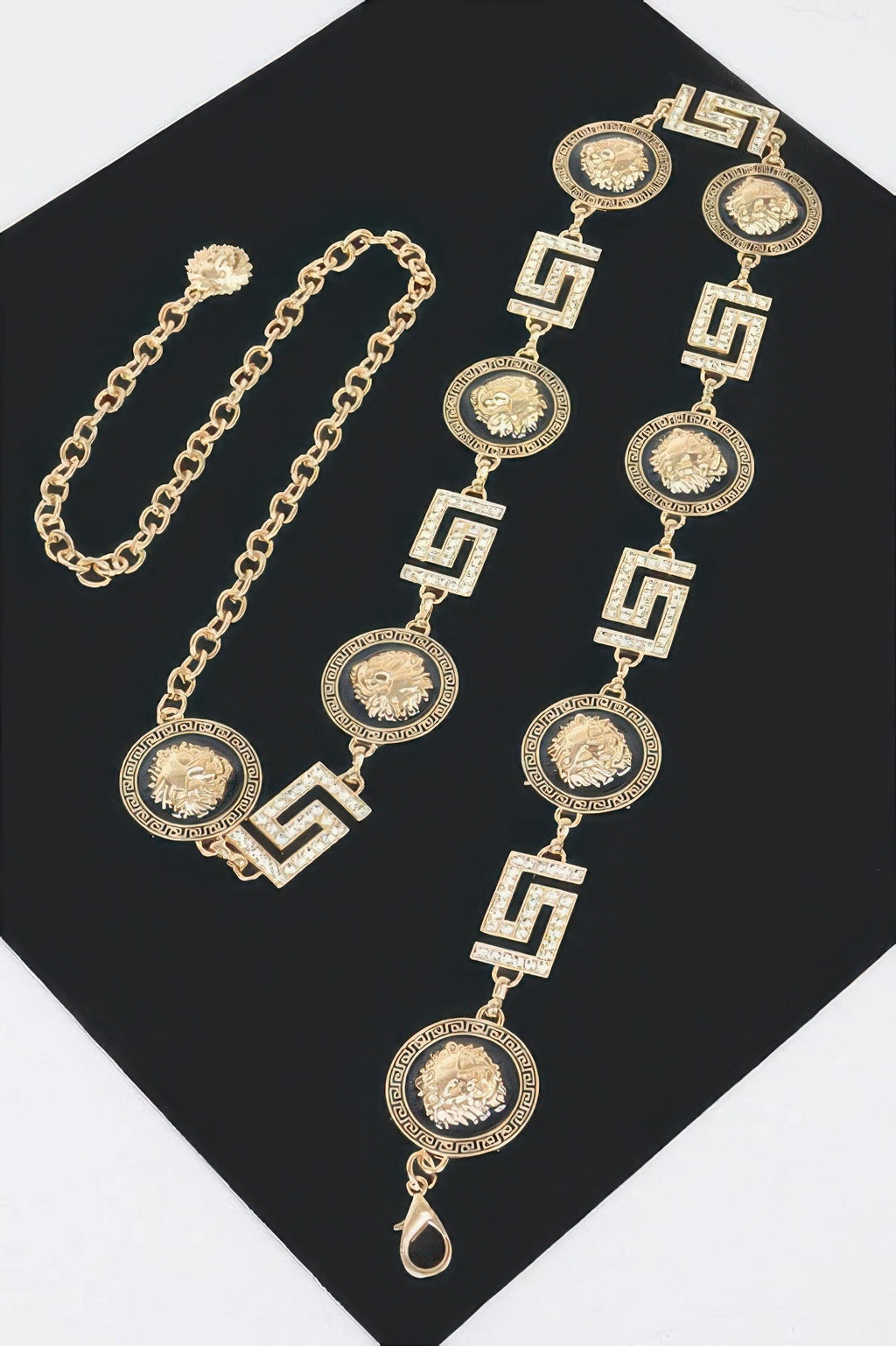 Metal Rhinestone Chain Belt