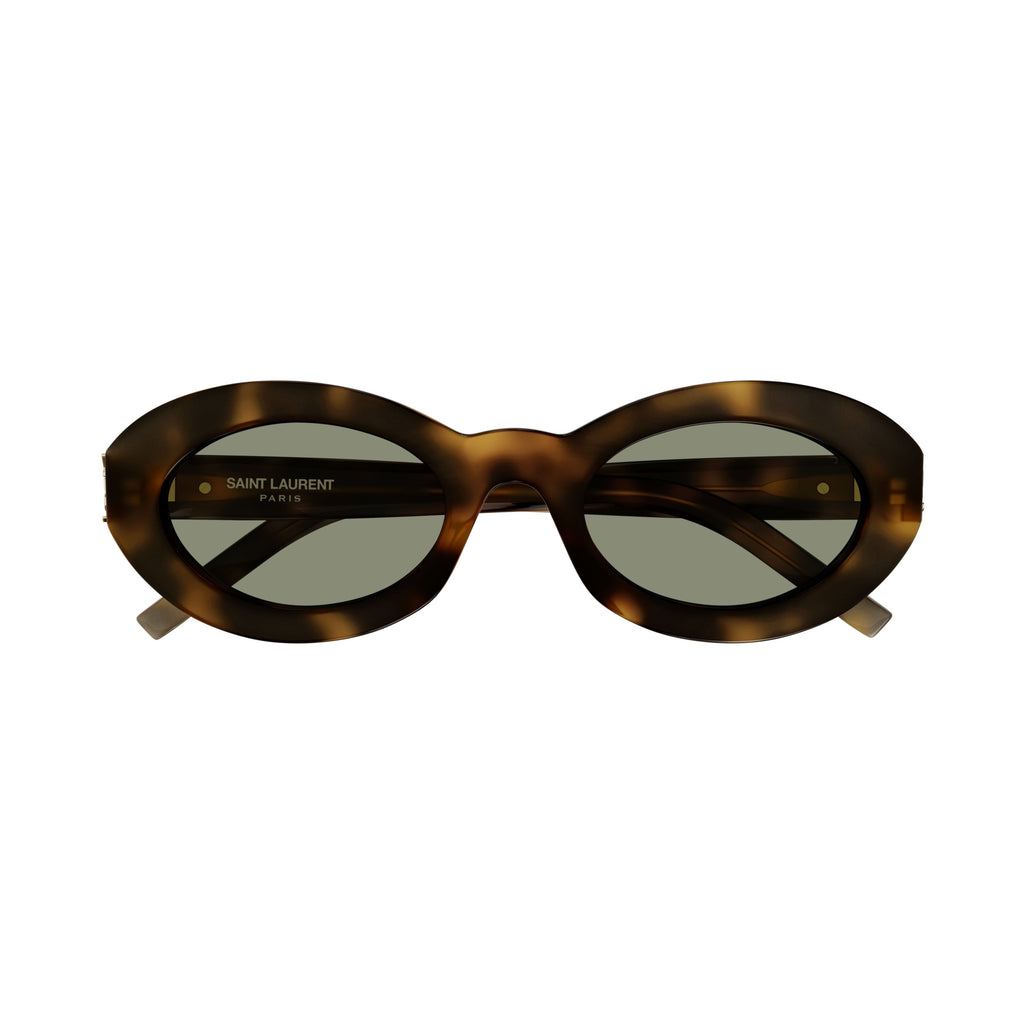 Oval Tortoiseshell Sunglasses With Muted Green Lenses