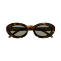 Oval Tortoiseshell Sunglasses With Muted Green Lenses