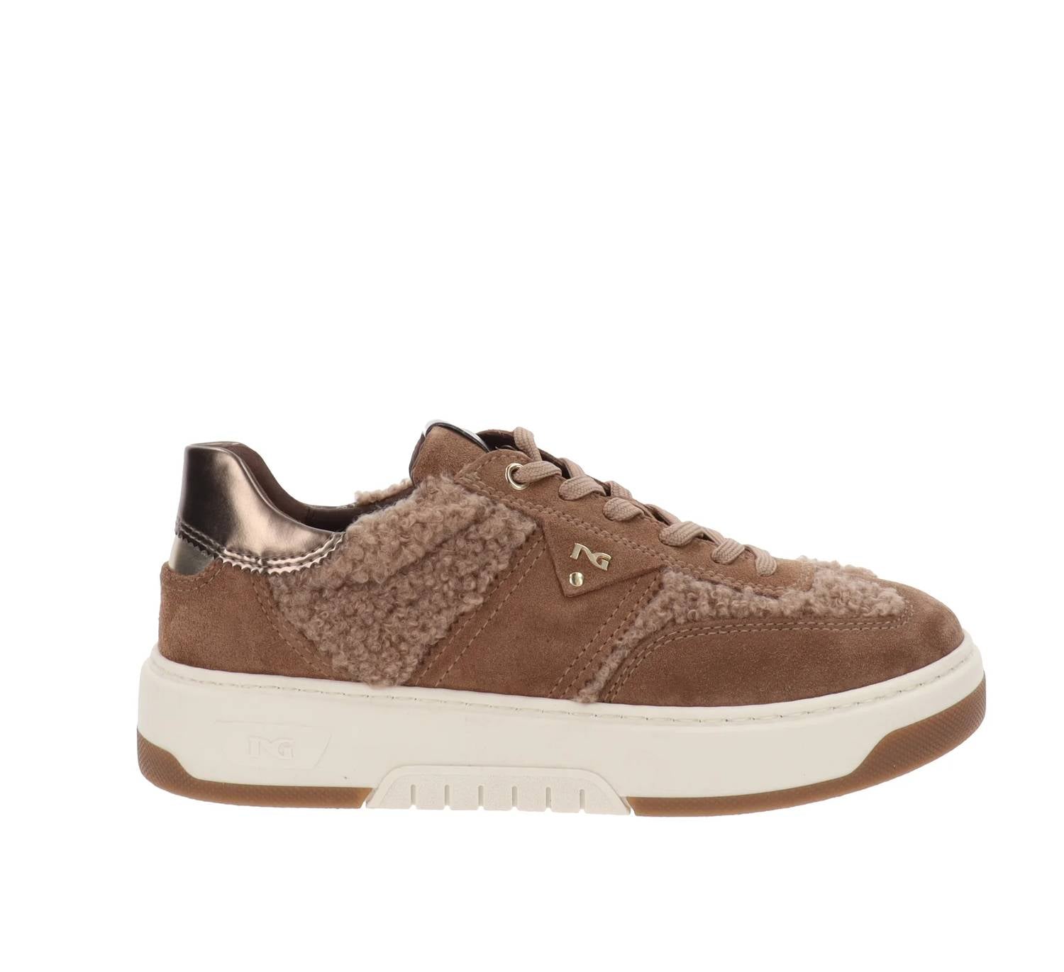 Women's Velour Curly Mou Sherpa Sneaker In Brown