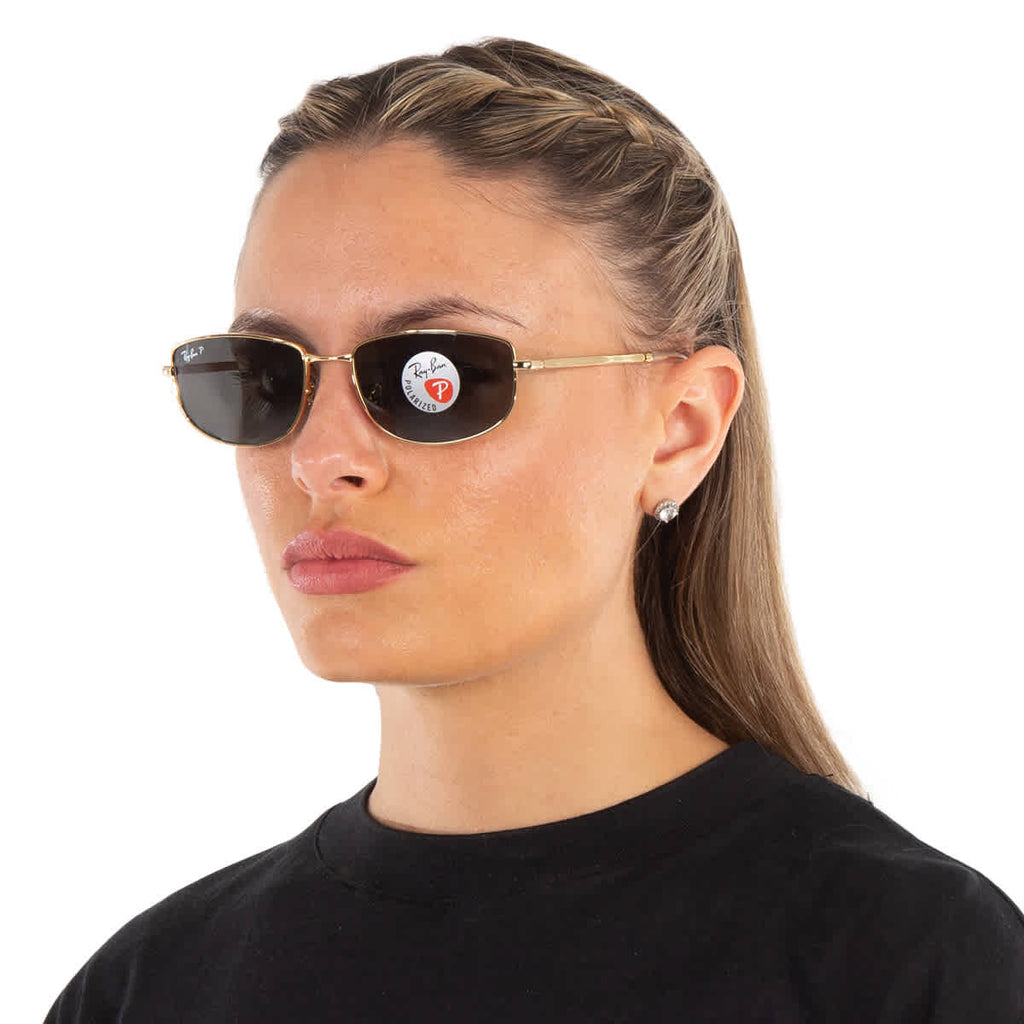 Ray Ban Polarized Black Irregular Unisex Sunglasses RB3732 001/48 56