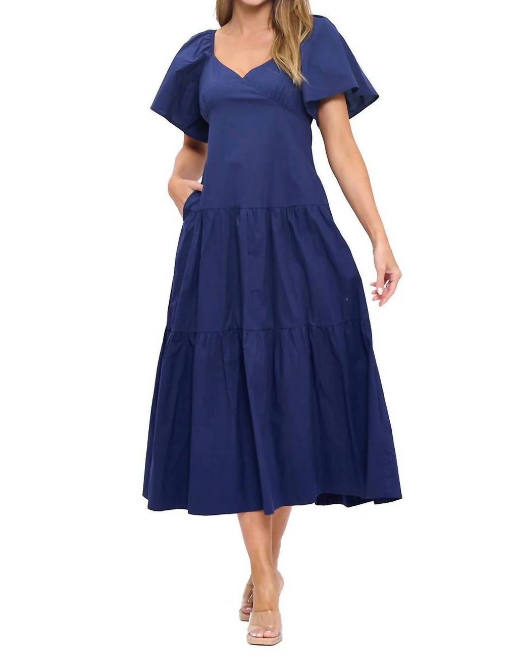 Shirley Scoop Neck Maxi Dress In Blue