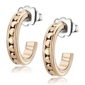 IP Rose Gold(Ion Plating) Brass Earrings with Top Grade Crystal in Metallic Light Gold