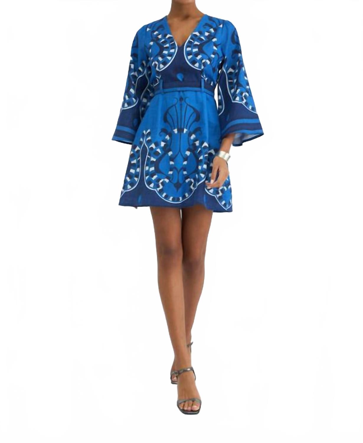 Kennedy Mini Dress In Harbor Azure