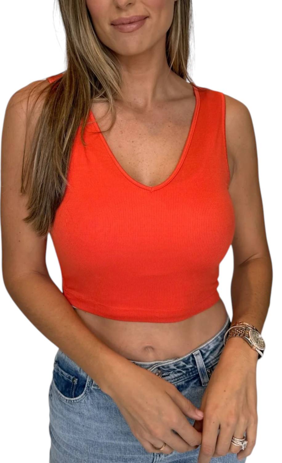 Clement Crop Tank In Red