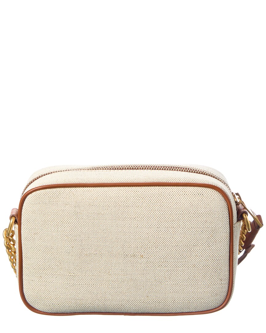 Balmain Logo Canvas & Leather Crossbody