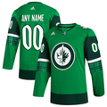 Men's Winnipeg Jets Kelly Green St. Patrick's Day Authentic Custom jersey