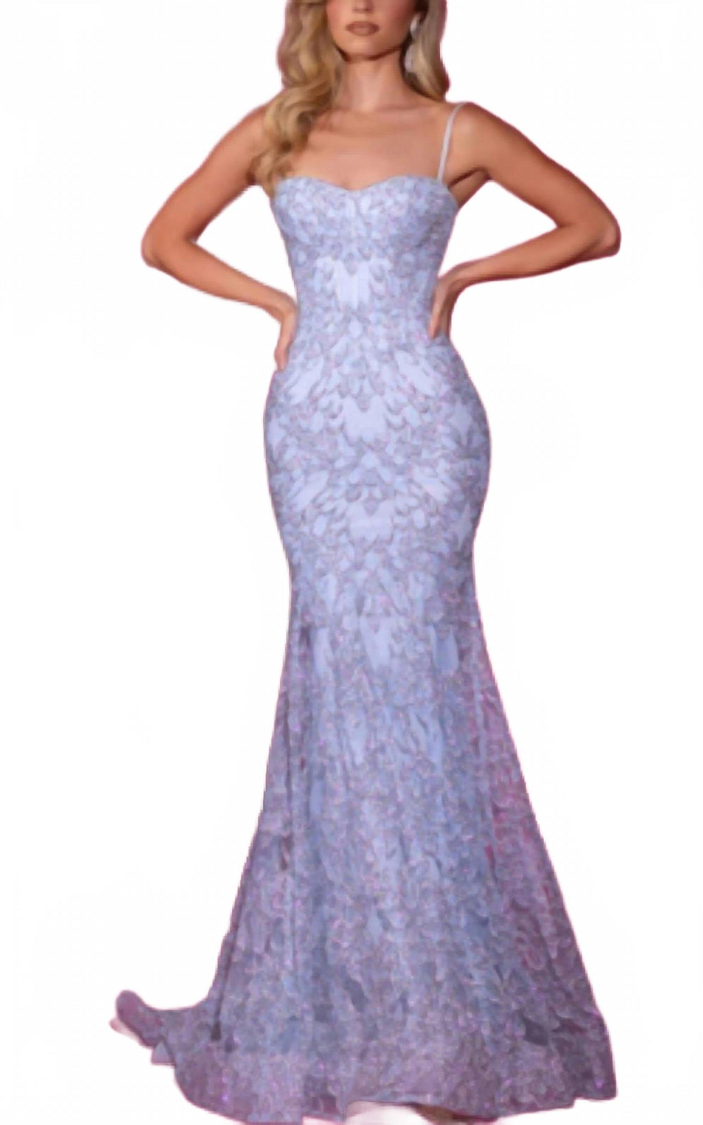 Corset Dress With Embellishment In Light Blue