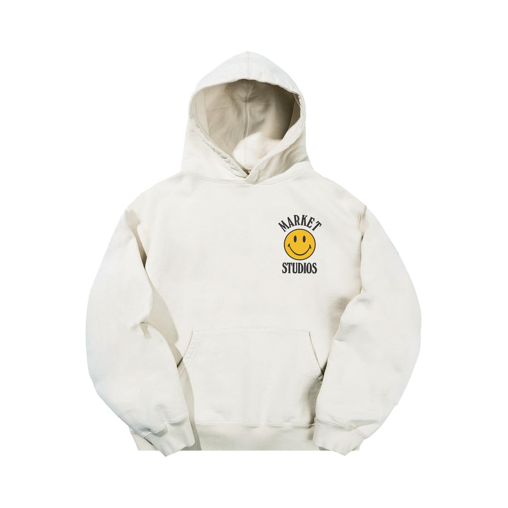 Men's Smiley Upside Down Lockup Hoodie In White