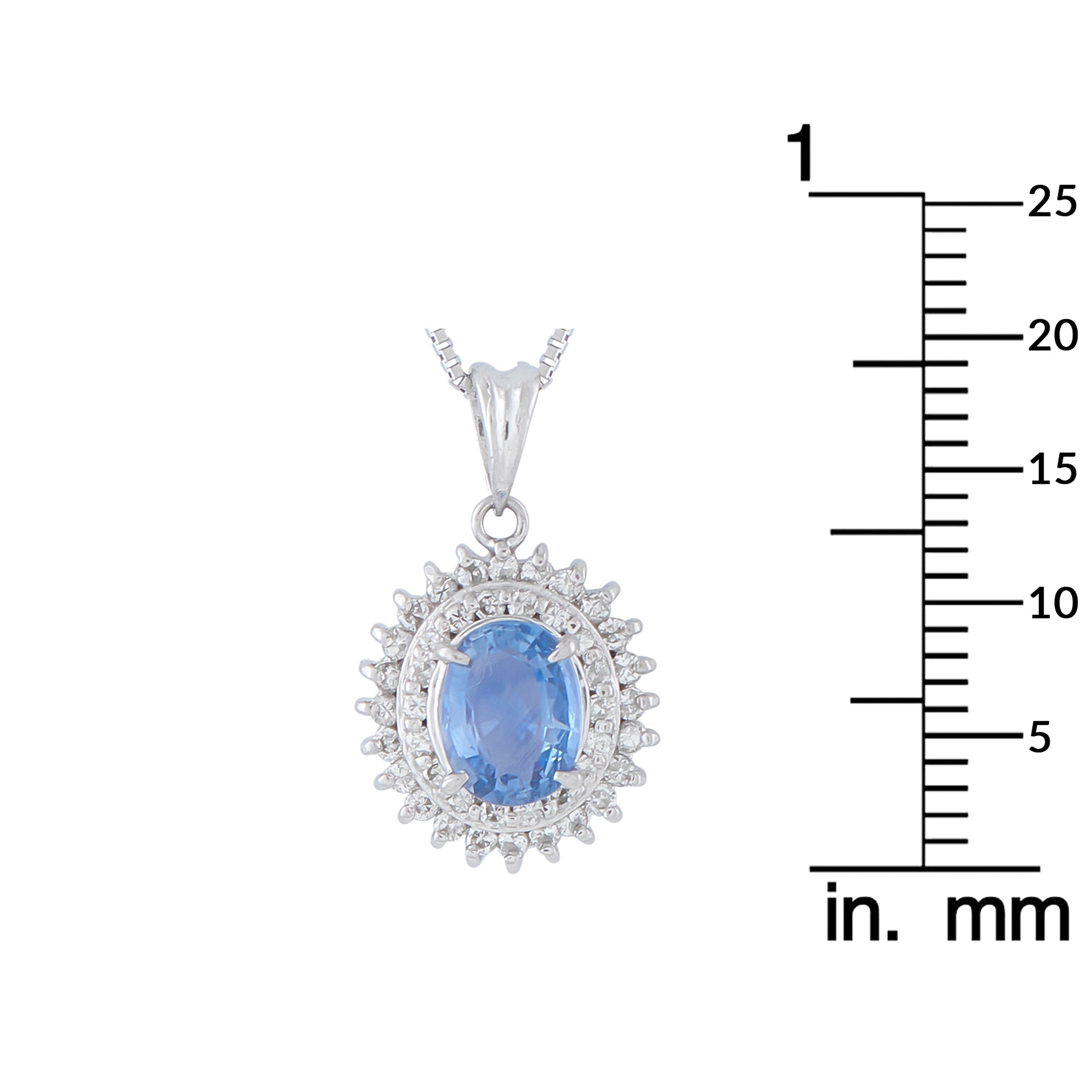 LB Exclusive Platinum 0.33ct Diamond and Sapphire Pendant Necklace MF16-041426