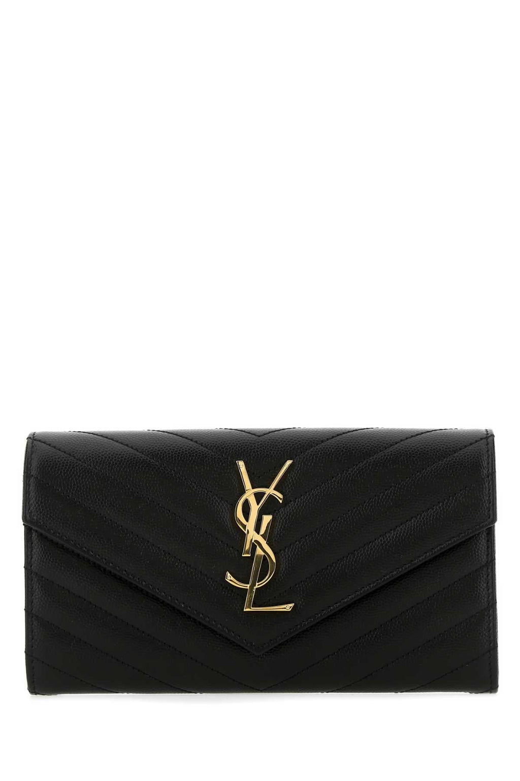 Saint Laurent Women Black Leather Wallet