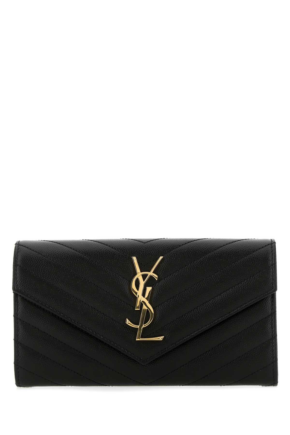 Saint Laurent Women Black Leather Wallet