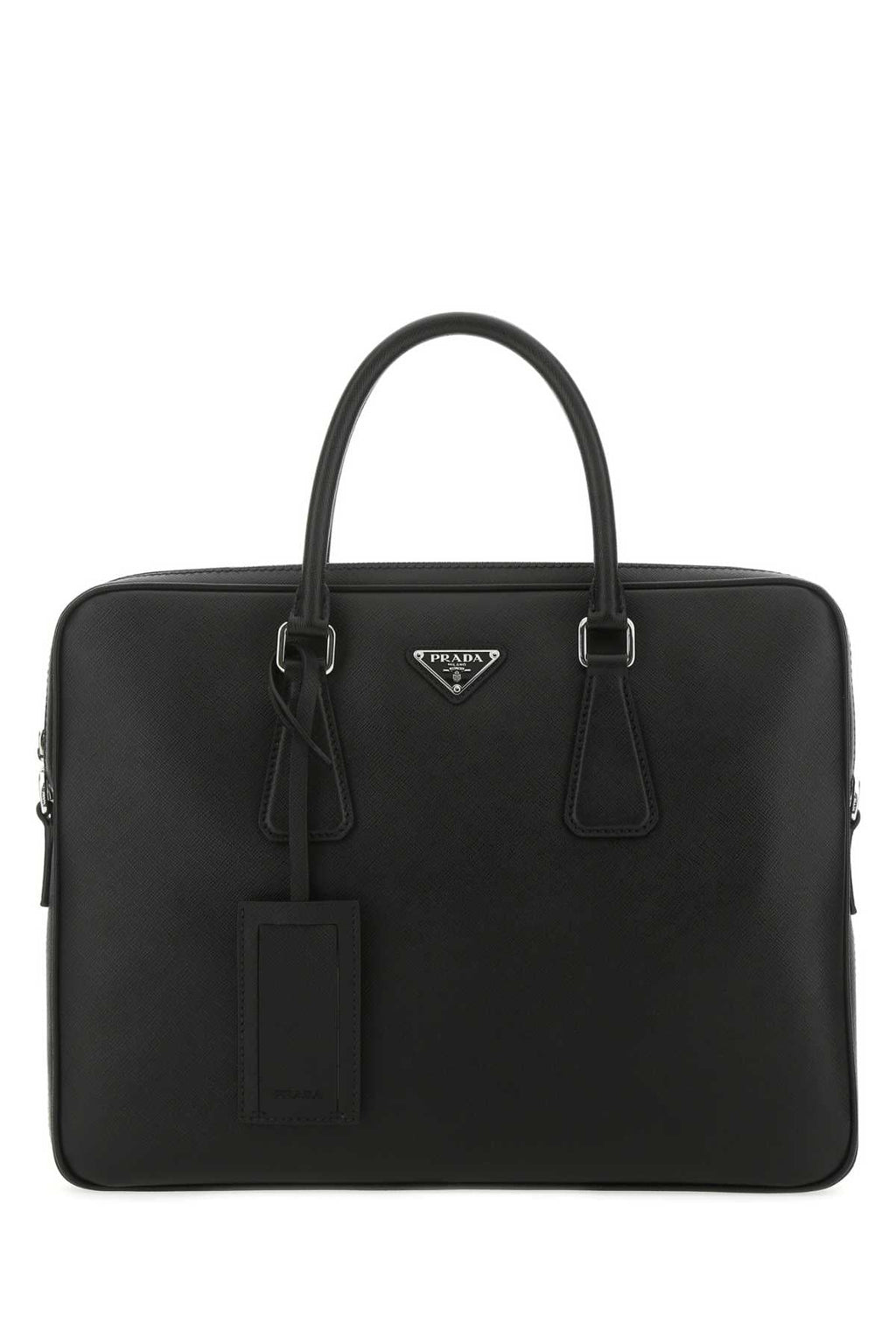 Prada Men Black Leather Brief Case