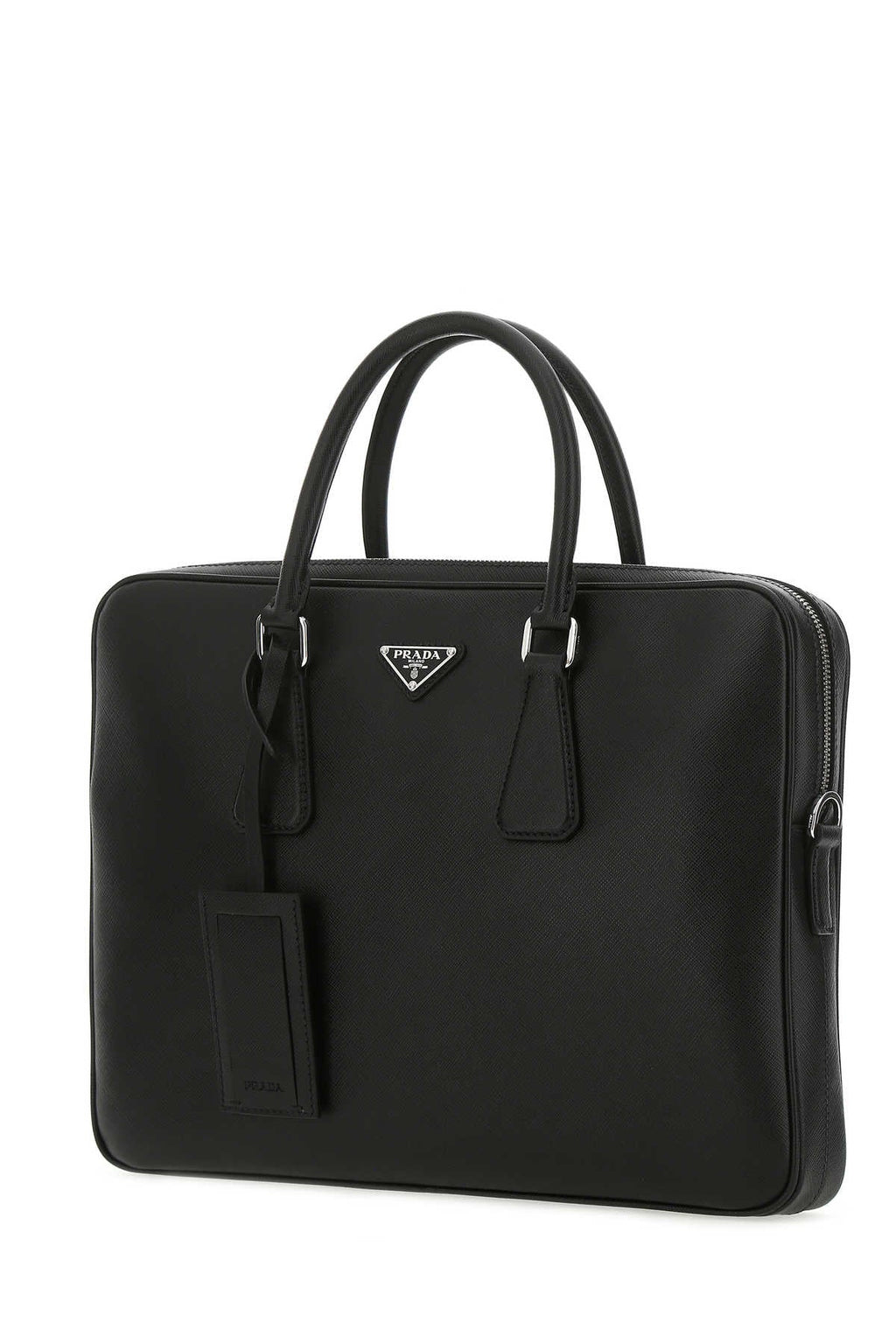 Prada Men Black Leather Brief Case