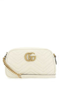 Gucci Women Ivory Leather Small Marmont Crossbody Bag