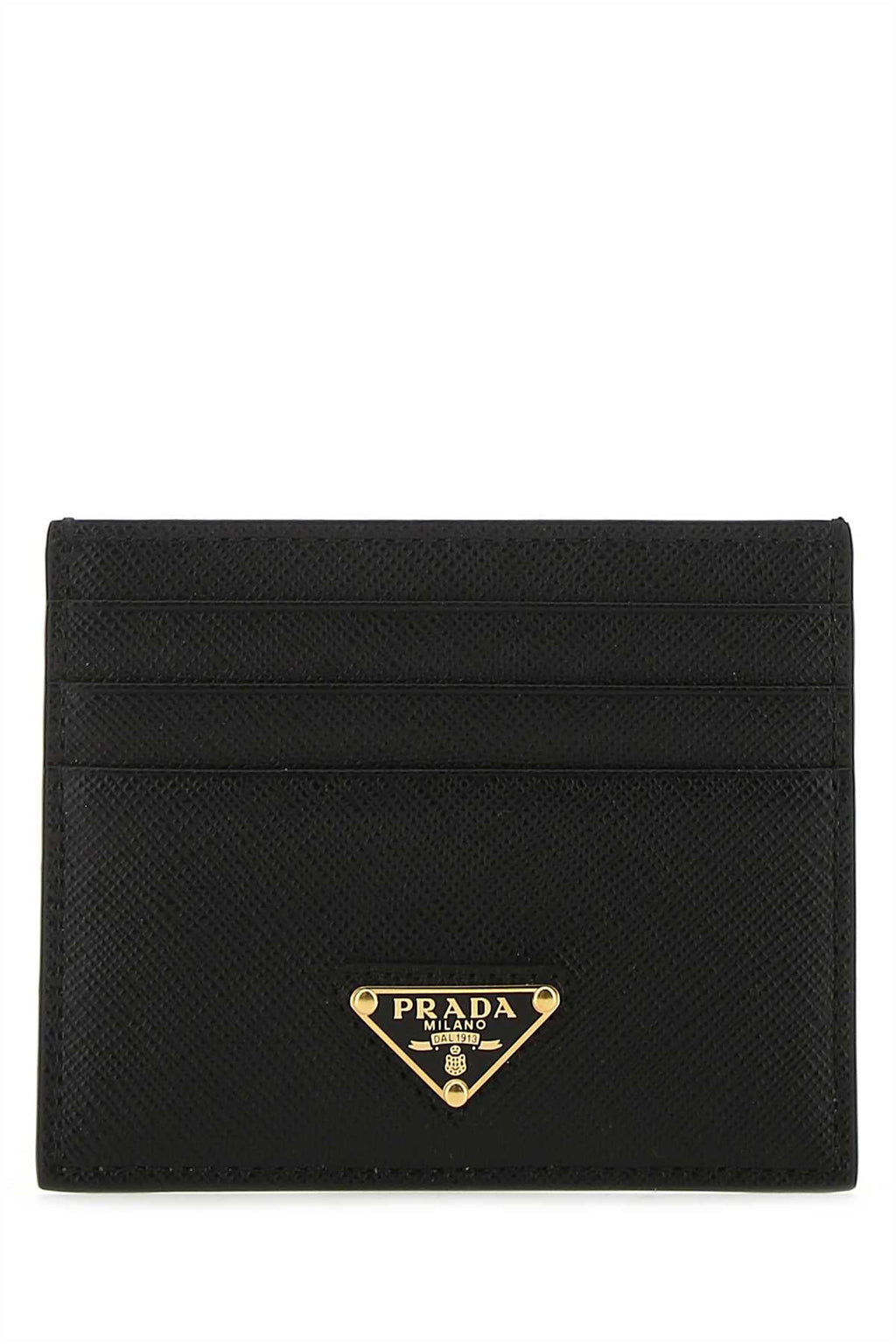Prada Women Black Leather Card Holder