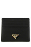 Prada Women Black Leather Card Holder