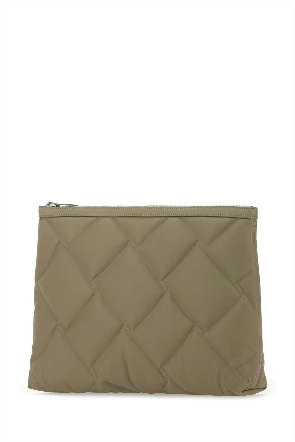 Bottega Veneta Men Khaki Leather Reversible Document Case