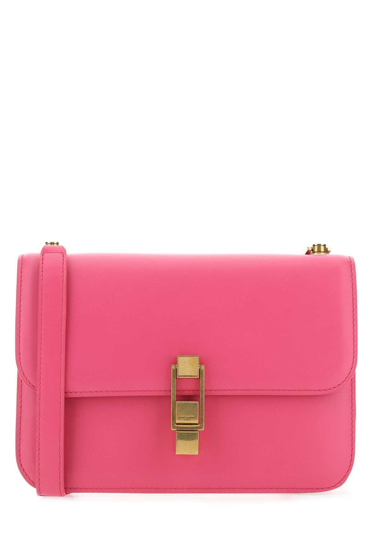 Saint Laurent Women Fuchsia Leather Le Carre Shoulder Bag