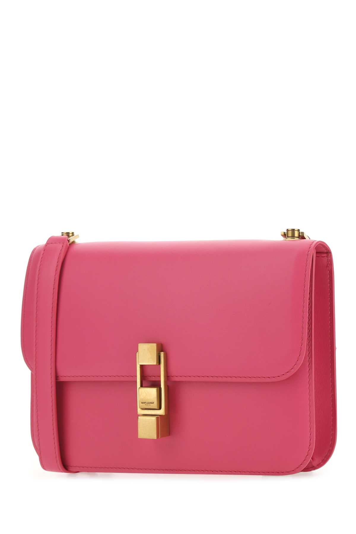 Saint Laurent Women Fuchsia Leather Le Carre Shoulder Bag